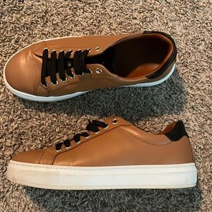MCM tan sneakers with white bottoms